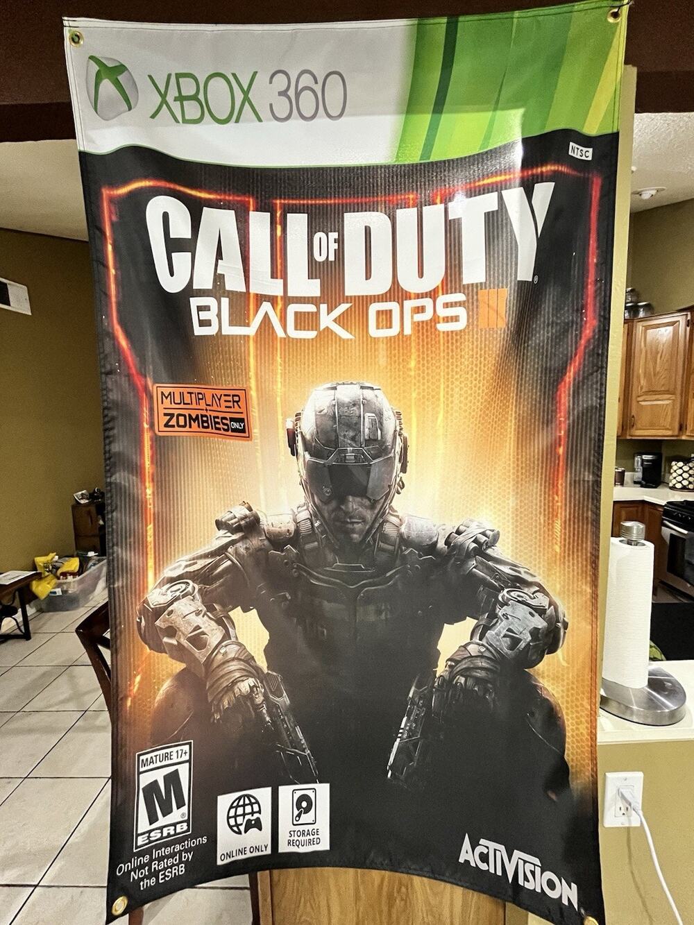 Call Of Duty Black Ops 3 5ft Flag Microsoft XBOX 360 2015 Poster COD III
